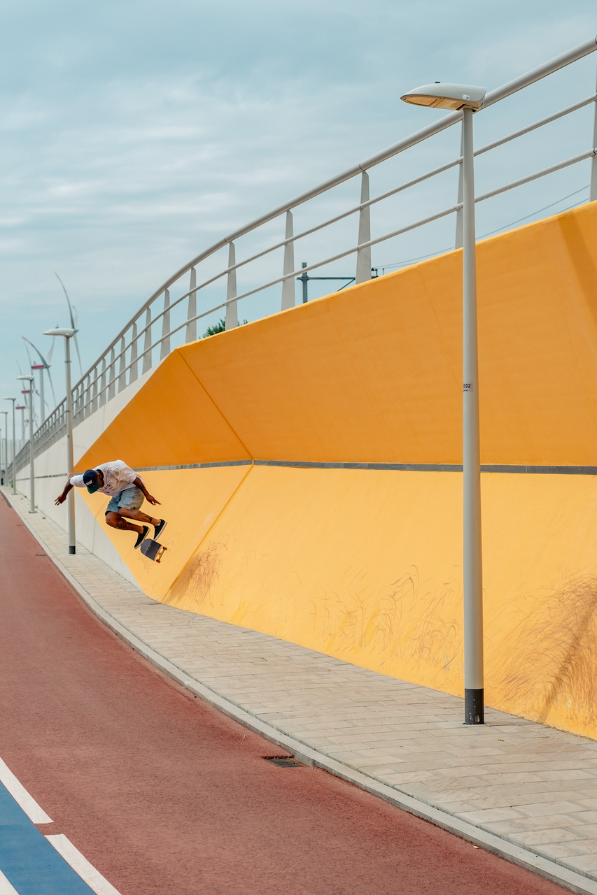 Mitchel Linger doing a kickflip backside wallride for Essay Skateboard Magazine.